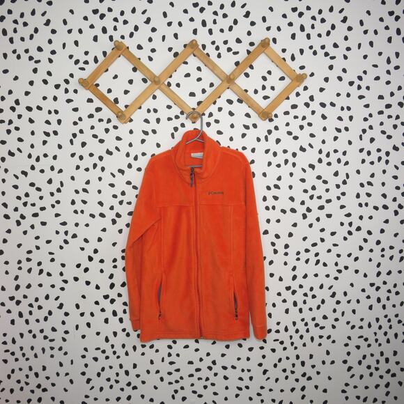 Columbia Orange Fleece Full Zip Up Boys Jacket - Picture 1 of 6